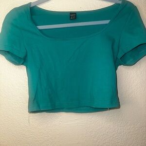 Teal crop top